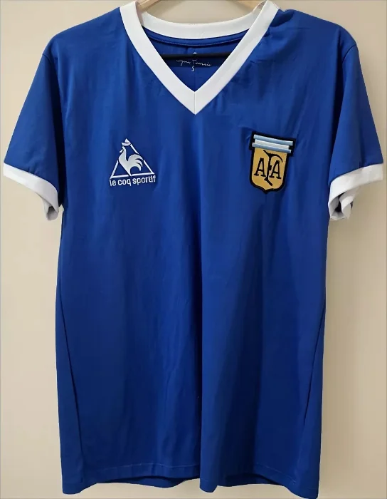 Remera Retro Argentina 86 Suplente - Algodón/bordado