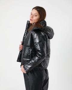 Campera Puffer Negro Metalizado