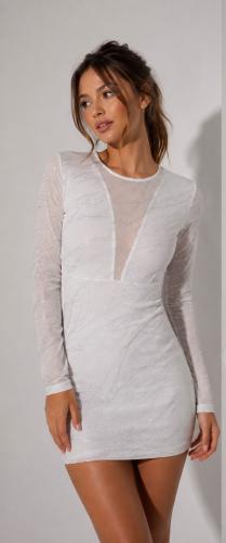 Vestido "v" Dos Mangas - Tull C/lurex