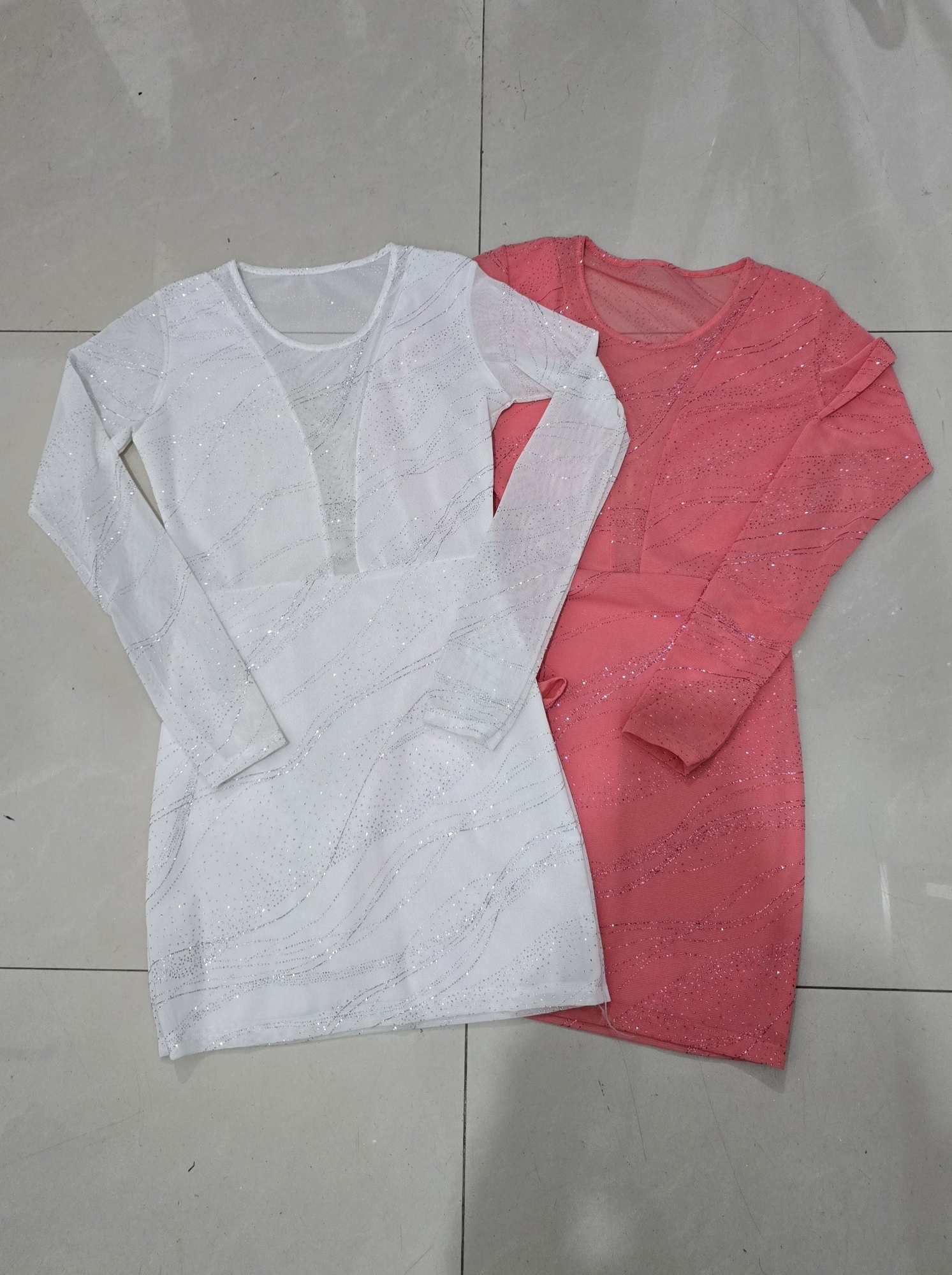 Vestido "v" Dos Mangas - Tull C/lurex - Imagen 2
