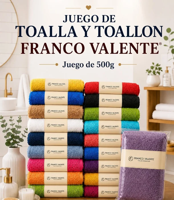 Juego de Toalla y Toallon "francovalente" 500g
