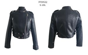 Campera Cuero Yd Broche y Cierre Cuello Mao