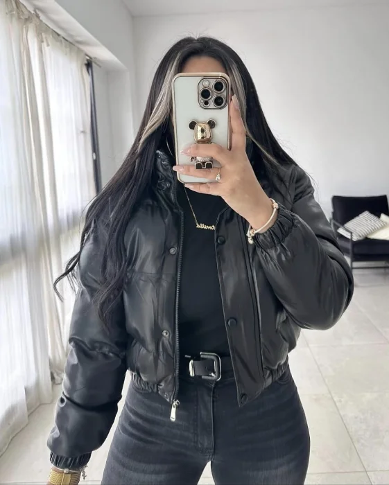 Campera Puffer Engomado Mujer
