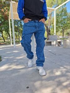 Pantalón Cargo Azul Nevado