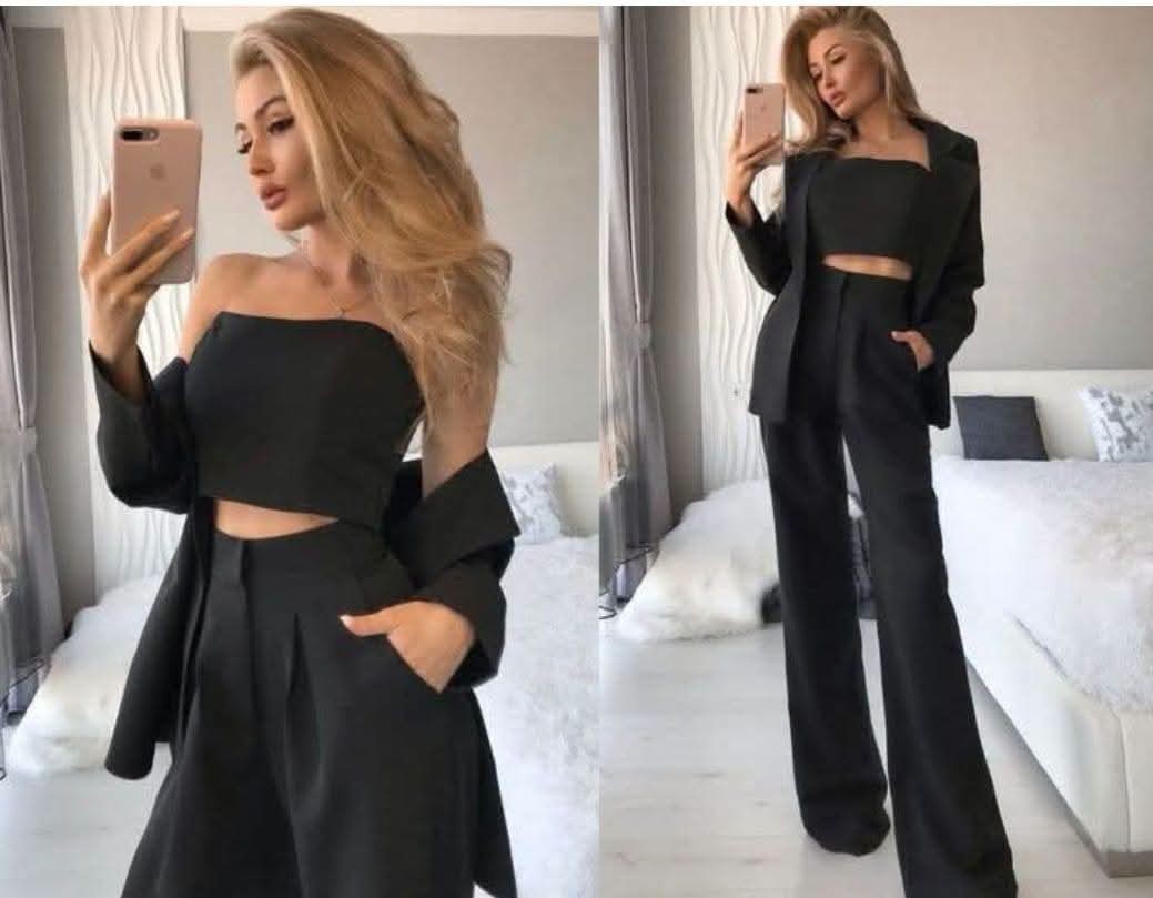 Conjunto 3 Piezas Pantalón Blayser y Top Regulable. - Imagen 3