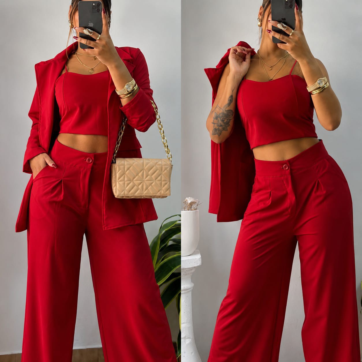 Conjunto 3 Piezas Pantalón Blayser y Top Regulable. - Imagen 2