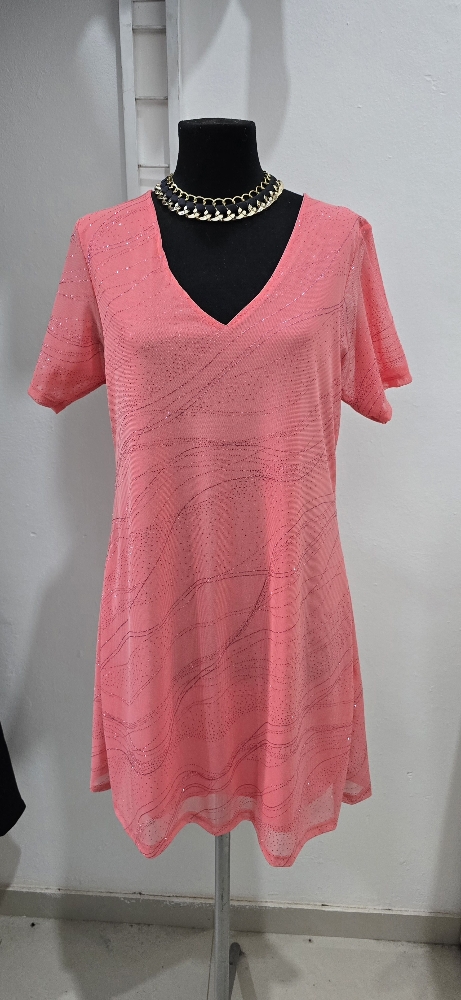 Vestido M/corta "v" - Tull Glitter - Imagen 2