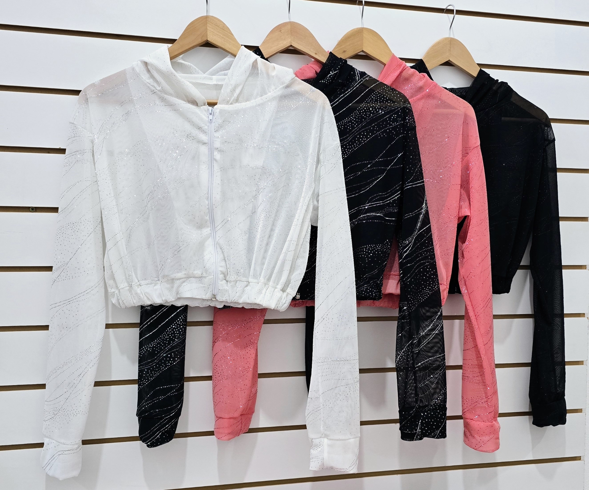 Campera Crop C/capucha - Tull Glitter - Imagen 2