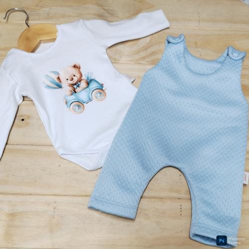Conjunto Jardinero Frizado y Body Estampado - Miniatura 2