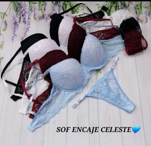 Conjuntos Soft Encaje Celeste