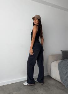 Baggy Negro Tiro Medio Scasso Jeans - Miniatura 3