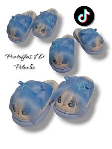 Pantuflas Dama 3d Muñequita Pelona Peluche - Miniatura 3