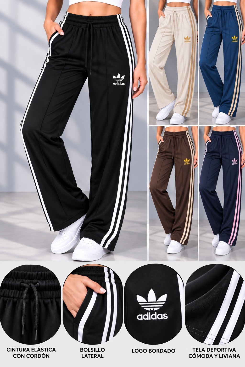 Pantalones Palzo Laycra sin  Frisa de Dama - Imagen 2