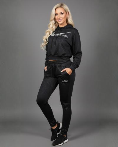 Conjunto Nike Buzo + Jogger Babucha Gofrado Frisa (negro)