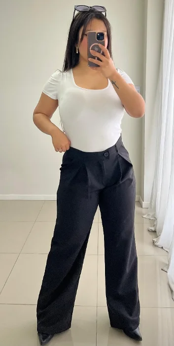 Pantalon Palazo Sastrero Pinzas Juntas