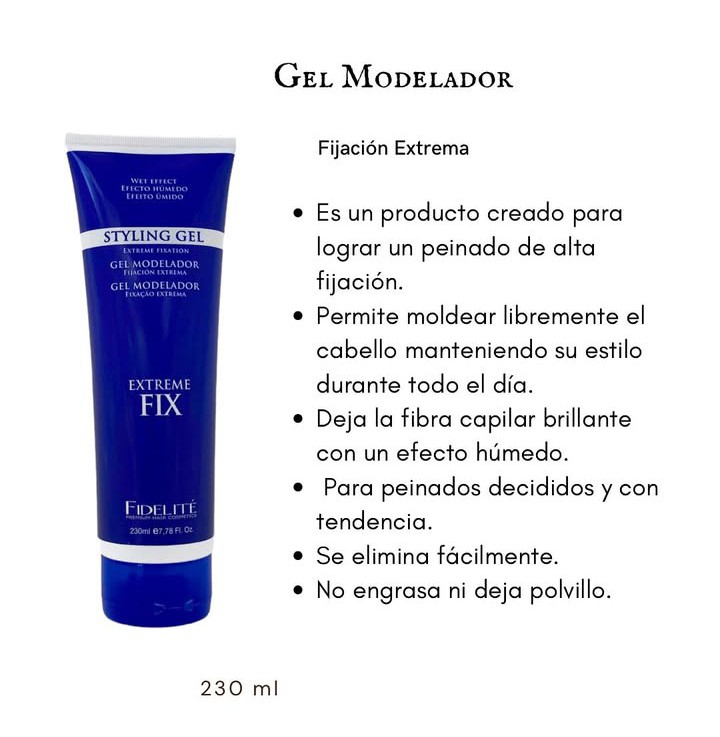 Fidelite Xf Gel Extra Fijación Efecto Húmedo, Pomo 230g - Imagen 3
