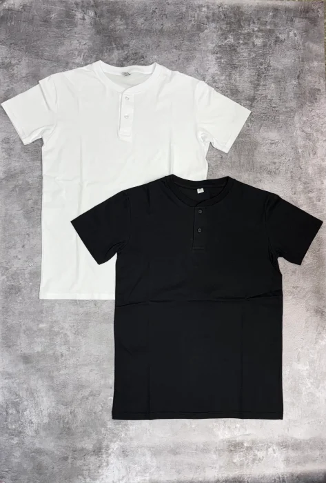 Remera Botón Algodón Peinado