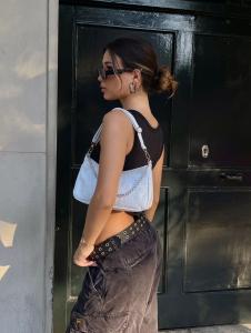 Mini Bag Croco Blanco