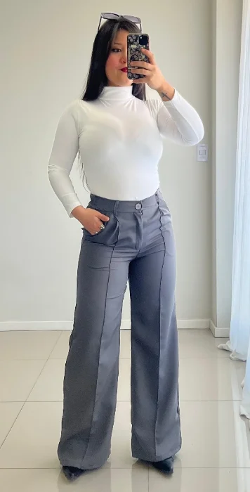 Pantalon Palazo Línea en el Medio