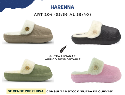 Pantufla Harenna Original de Dama Liviana con Corderito Art.204 (35/36 al 36/40) - Miniatura 3