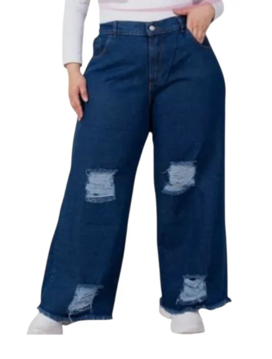 Wide Leg Azul/rotura