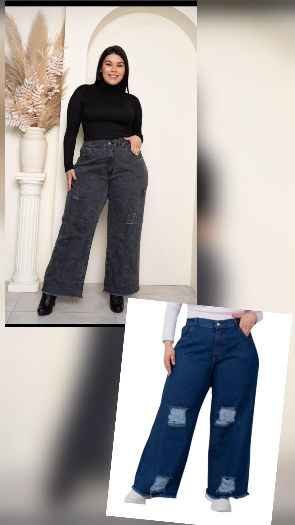 Wide Leg Azul/rotura - Imagen 2