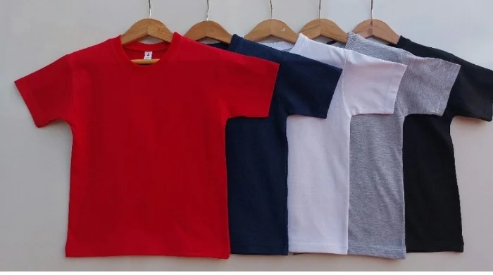 Remera Algodon Peinado Manga Corta  Liso
