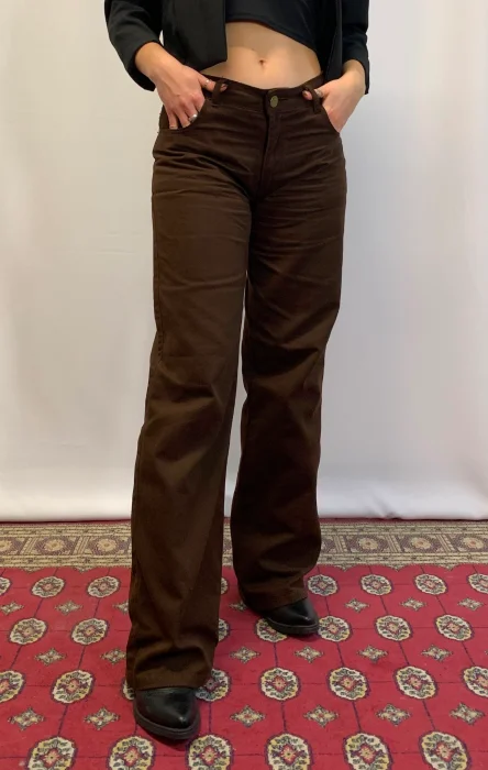 Jean Wide Leg Chocolate (tiro Medio)