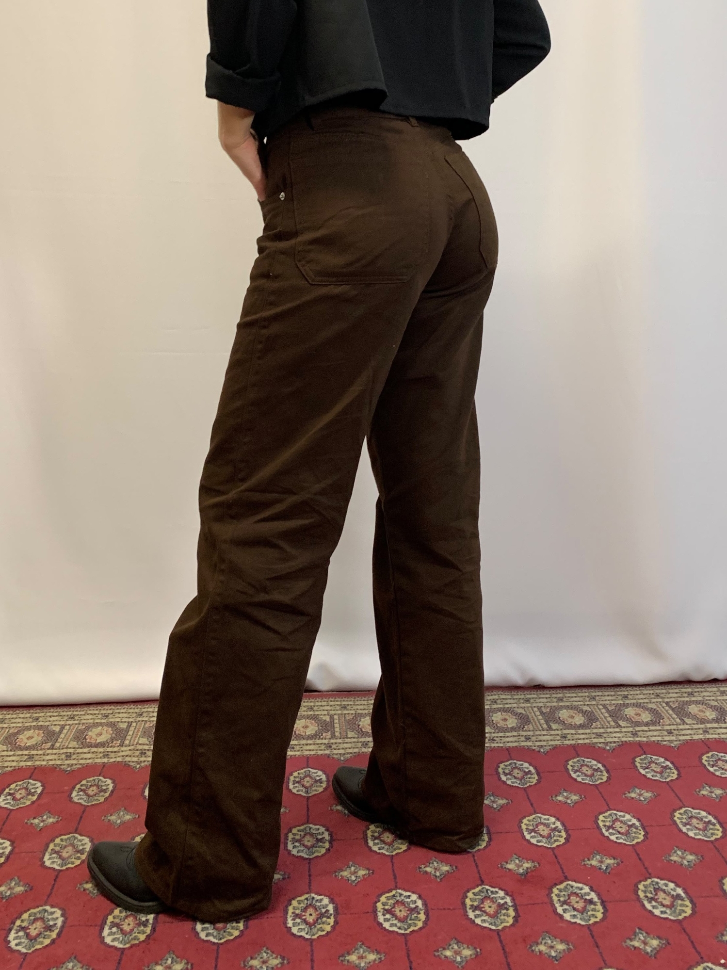 Jean Wide Leg Chocolate (tiro Medio) - Imagen 4