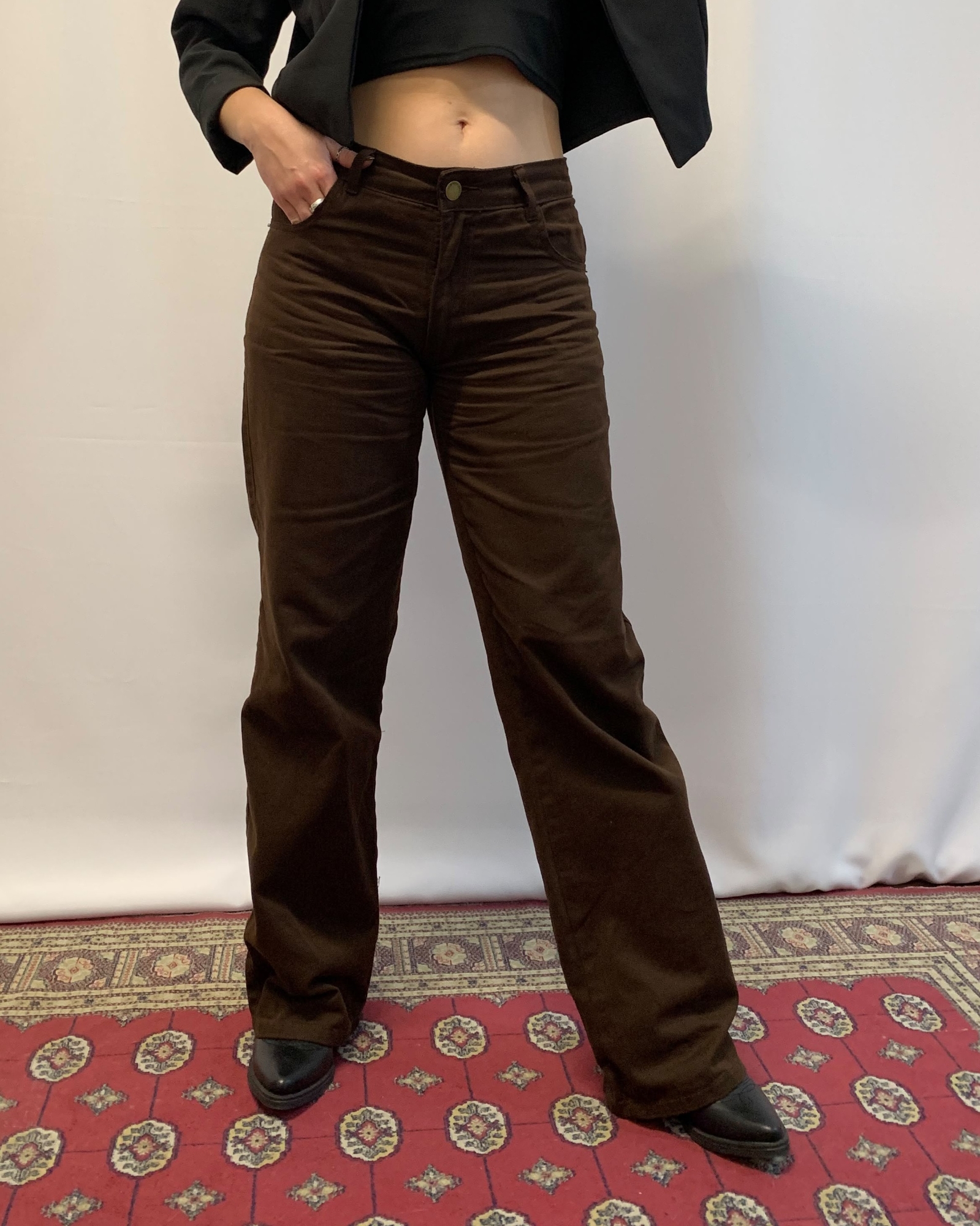 Jean Wide Leg Chocolate (tiro Medio) - Imagen 5