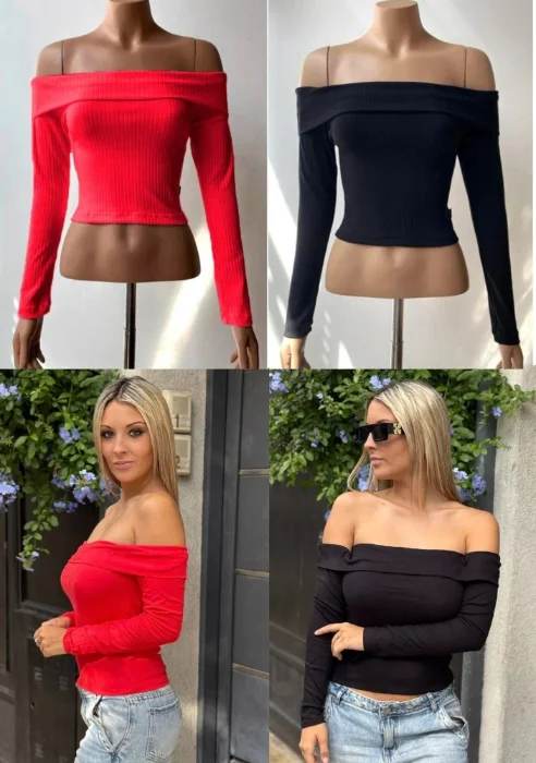 Camiseta Manga Larga Cuello Bote (liquidación)