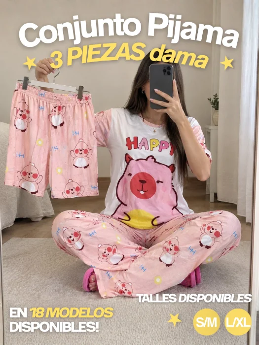 Pijama 3 Piezas para Mujer