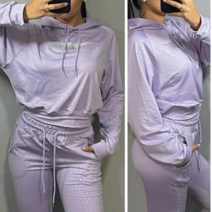 Conjunto Nike Buzo + Jogger Babuchagofrado Frisa (lila) - Miniatura 3