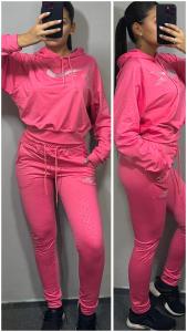 Conjunto Nike Buzo + Jogger Babucha Gofrado Frisa (fucsia) - Miniatura 4