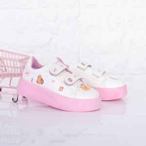 Zapatillas Capibara  Nena Blancas Suela Lila Rosa Infantil Livianas Velcro  Calidad - Miniatura 3