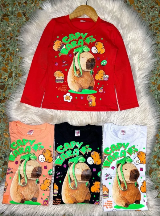 Camisetas de Nena Algodón Peinado Estampa Plastisol