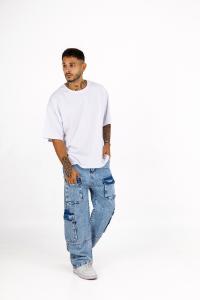 Jeans Bagi Clasic Multi Poket de Hombre - Miniatura 6