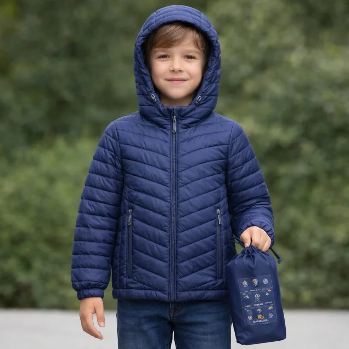 Campera Uniqlo Niño Azul Escolar