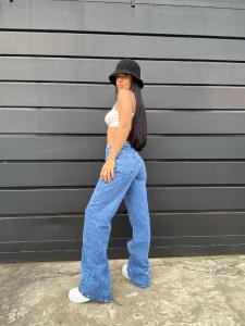 Wide Leg Tiro bajo Blue - Miniatura 3
