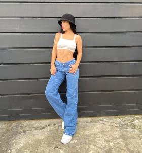 Wide Leg Tiro bajo Blue - Miniatura 6