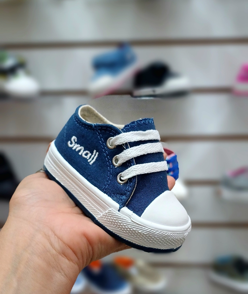 Zapatillas Lisas Color Marino con Cordones - Imagen 2