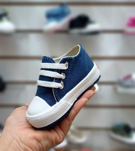 Zapatillas Lisas Color Marino con Cordones - Miniatura 4