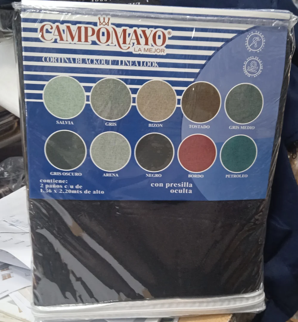 Cortina Engomado Black Out Lino Campomayo - Imagen 2