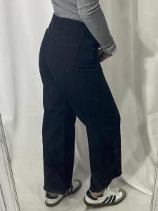 Art 25i105 Jeans  Wide Leg Negro con Flecos - Miniatura 2