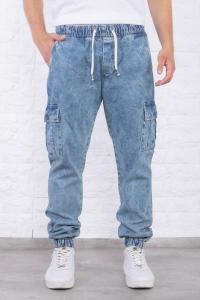 Jogger de Jeans Cargo con Elastico Arriba y Puño Abajo