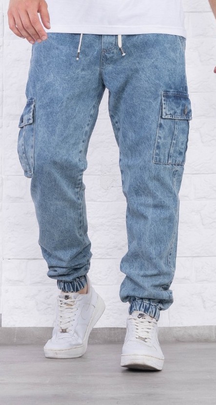 Jogger de Jeans Cargo con Elastico Arriba y Puño Abajo - Imagen 4