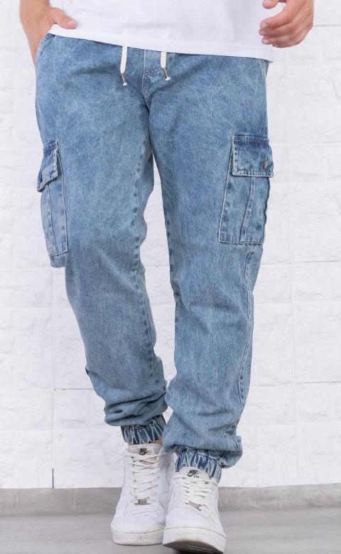 Jogger de Jeans Cargo con Elastico Arriba y Puño Abajo - Imagen 7