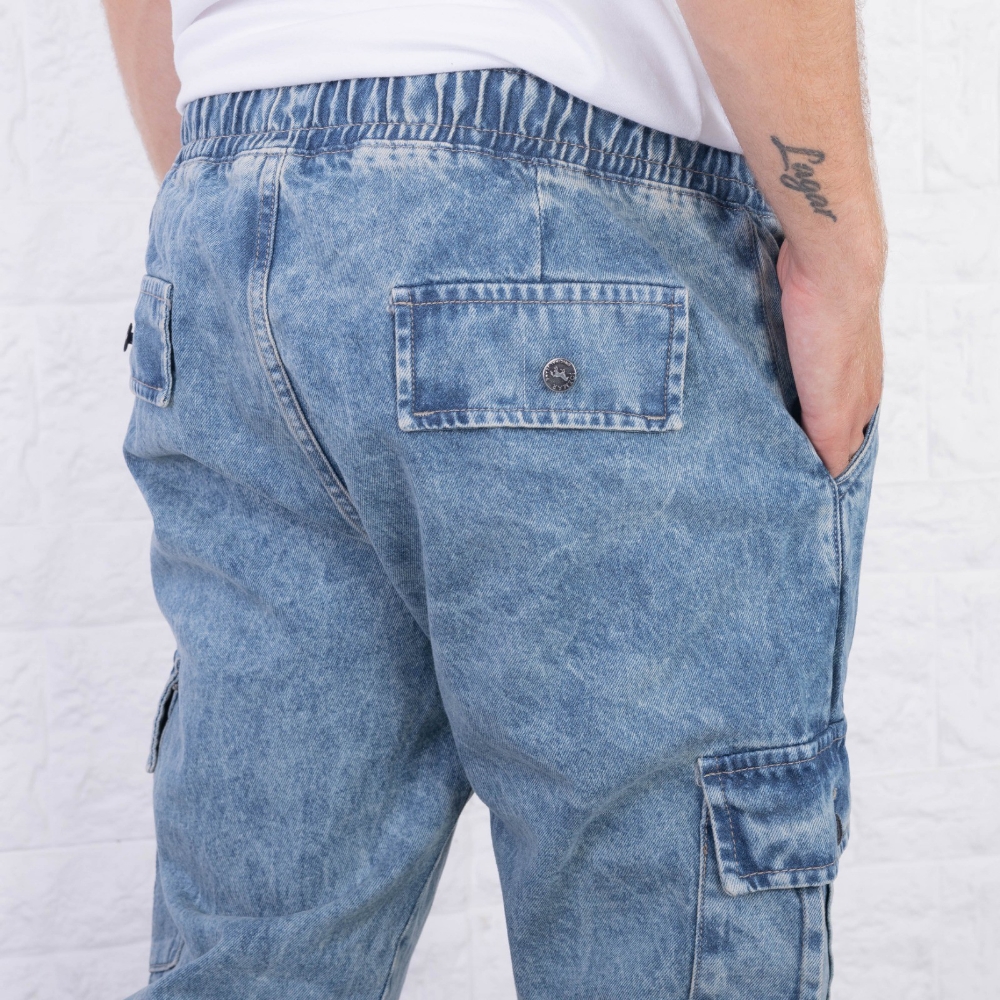 Jogger de Jeans Cargo con Elastico Arriba y Puño Abajo - Imagen 8