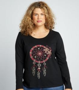 Camisetas Manga Larga con Brillo