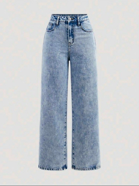 Jeans Wide Leg Celeste Nevado Pantalon Ancho Dama X Mayor Promos Mayoristas - Imagen 1